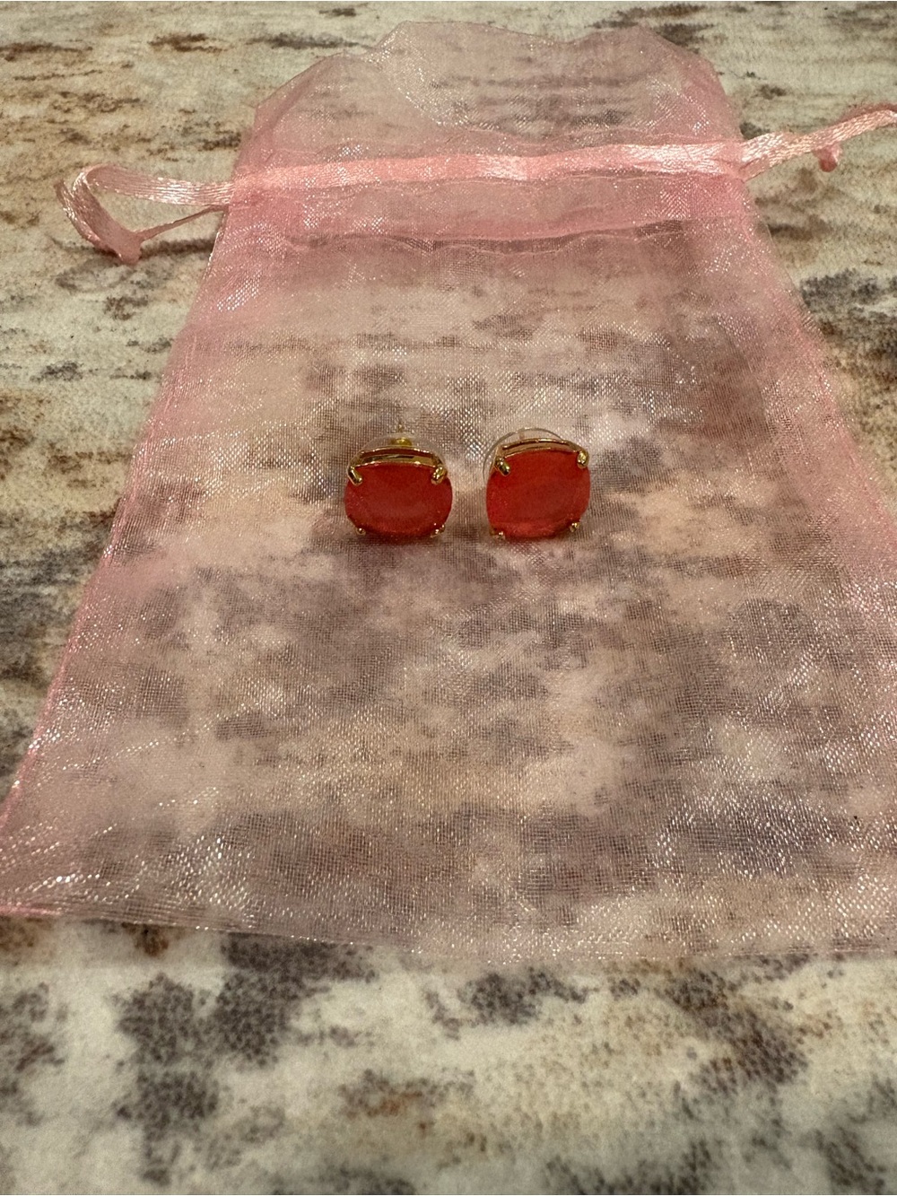 kate spade Gold-Tone Pink Stud Earrings